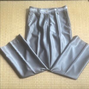 Dress Pants Shiny Dove Gray Straight Leg
